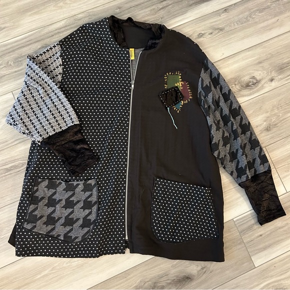 staley gretzinger Sweaters - Staley Gretzinger Women’s Seater Full Zip Lagerlook  Patchwork Size X / XL EUC